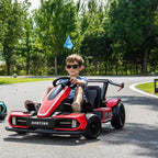 Kart Électrique Enfant 24V – Karting Sport avec Aileron - Turquoise