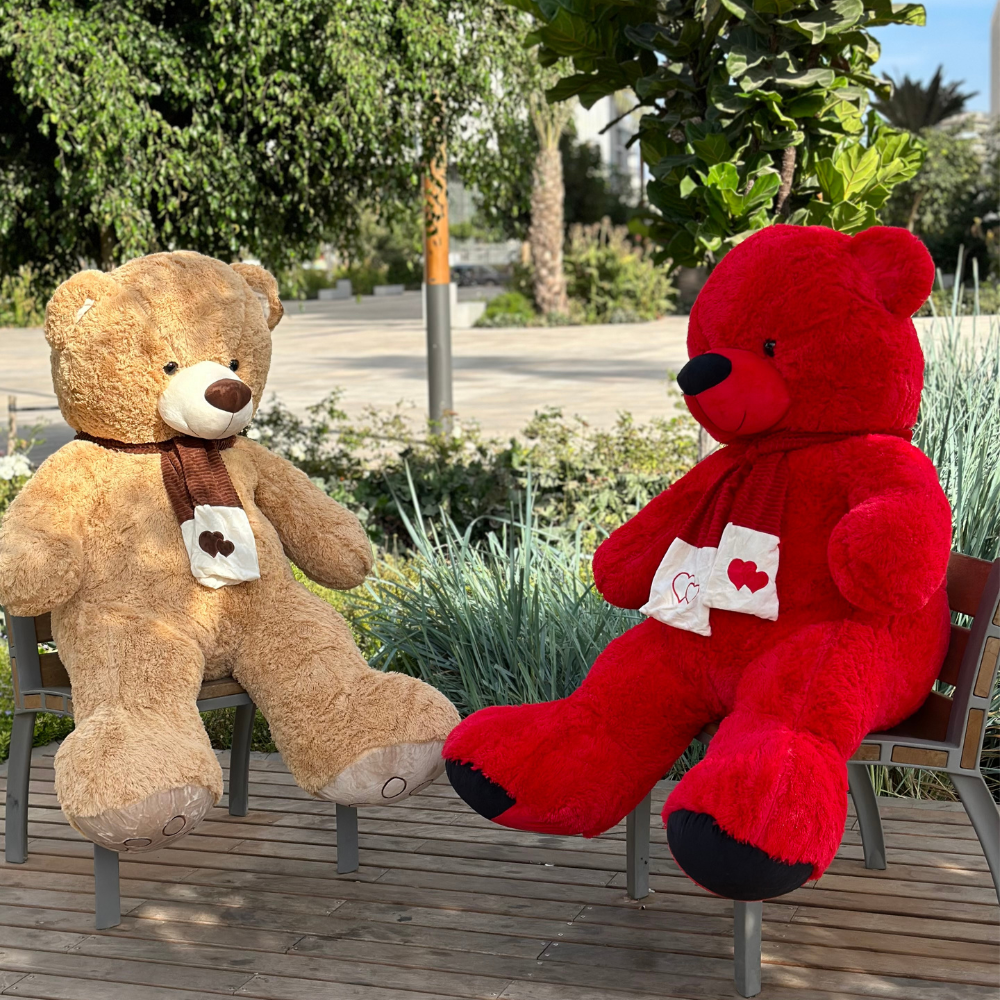 Nounours Géant 160 cm – Peluche Rouge – Maroc