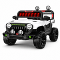 Voiture Électrique 4x4 Enfant Blanche – Jeep Tout-Terrain avec Grandes Roues