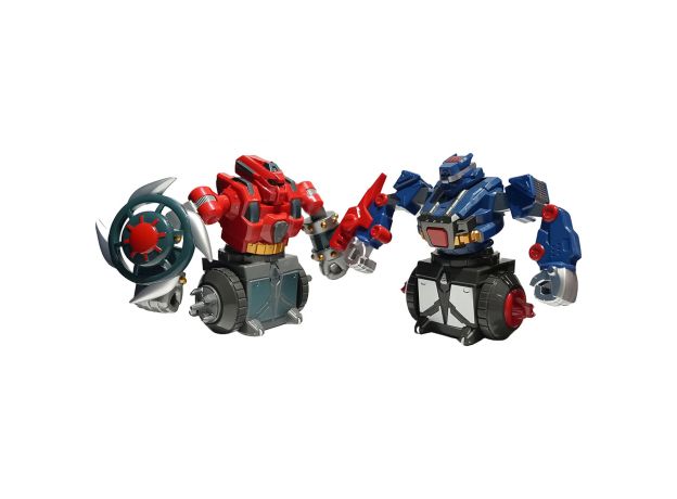 Lot de 2 robots de combat Crazon, rouge et bleu