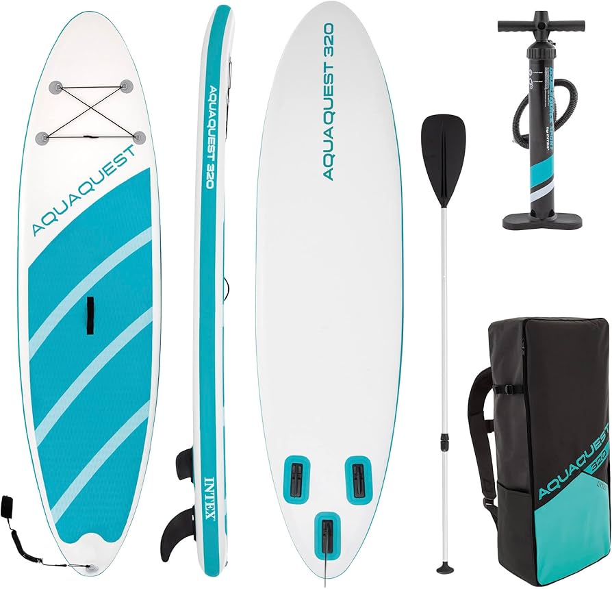 Paddle Gonflable Intex AquaQuest 320 – SUP 320 cm avec Pagaie, Pompe & Sac de Transport