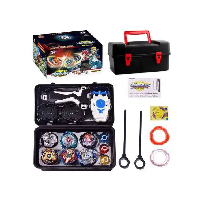 Les coffrets Beyblade Burst Super Series Dead Phoenix contiennent généralement 10 ou 12 toupies, des lanceurs et une boîte de rangement.