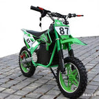 Moto Cross Électrique Enfant 36V – Dirt Bike N°87 avec Frein à Disque - Vert