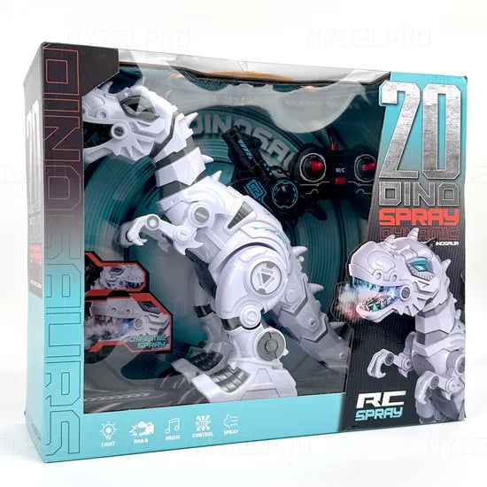 Robot Dinosaure Télécommandé (RC) avec Effet Fumée, Sons et Lumières LED – Jouet Interactif Rechargeable
