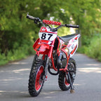 Moto Cross Électrique Enfant 36V – Dirt Bike N°87 avec Frein à Disque - Rouge