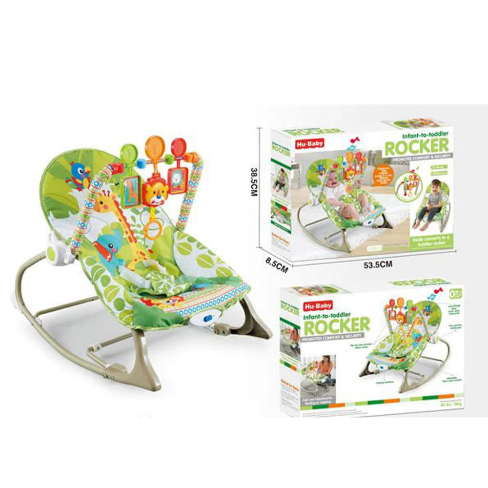 green "new born" brand Infant-to-Toddler Rocker featuring a detachable toy