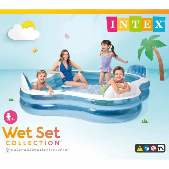 Piscine Gonflable Familiale Intex – Centre de Natation 229 × 229 × 66 cm dès 3 Ans