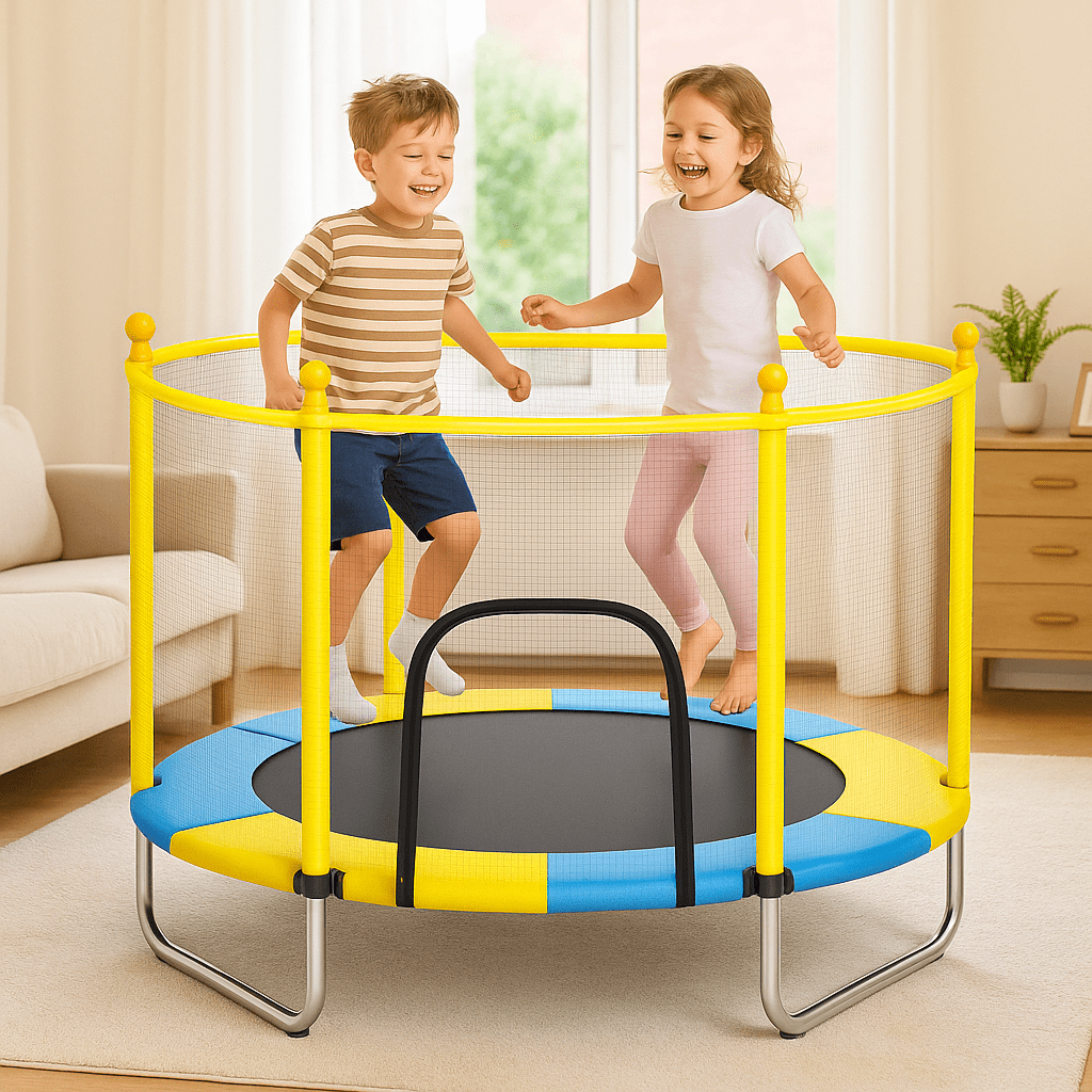 Trampoline Enfant 140 cm avec Filet de Sécurité – Stable, Résistant & Amusant
