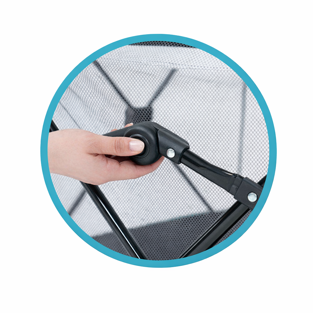 Parc pour bébé hexagonal noir – portable et pliable, pratique et sécurisé pour les bébés.