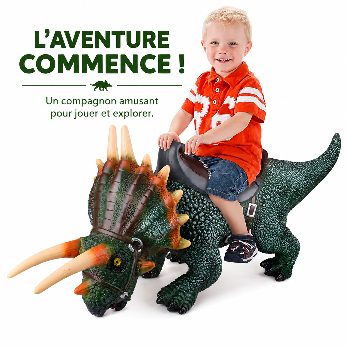 Dinosaure Tricératops à Chevaucher 94 cm