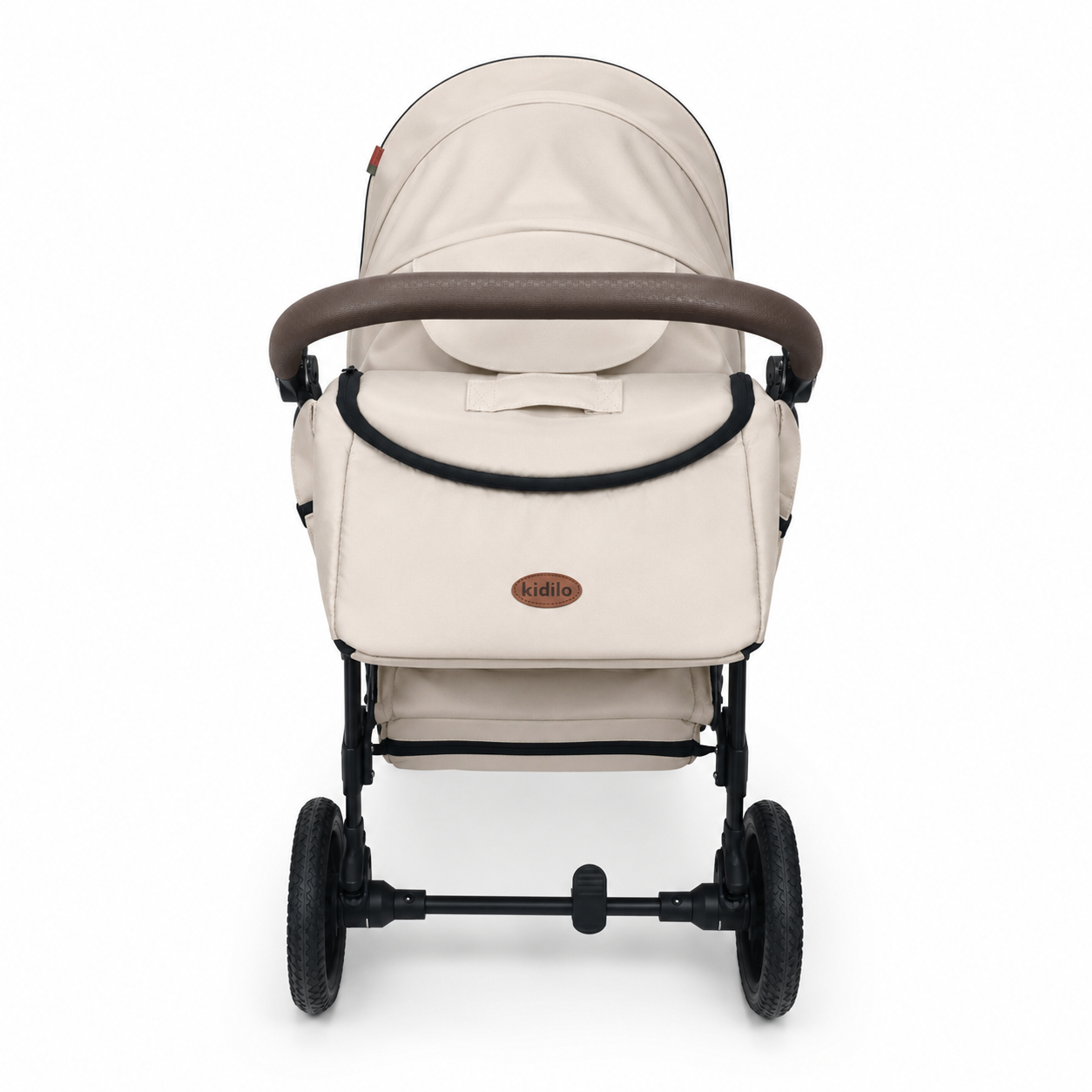 Poussette Bébé Kidilo Premium Beige avec Nacelle & Sac de Rangement