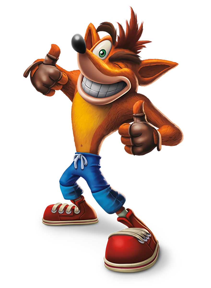 Coffret de 2 figurines articulées représentant le personnage Crash Bandicoot