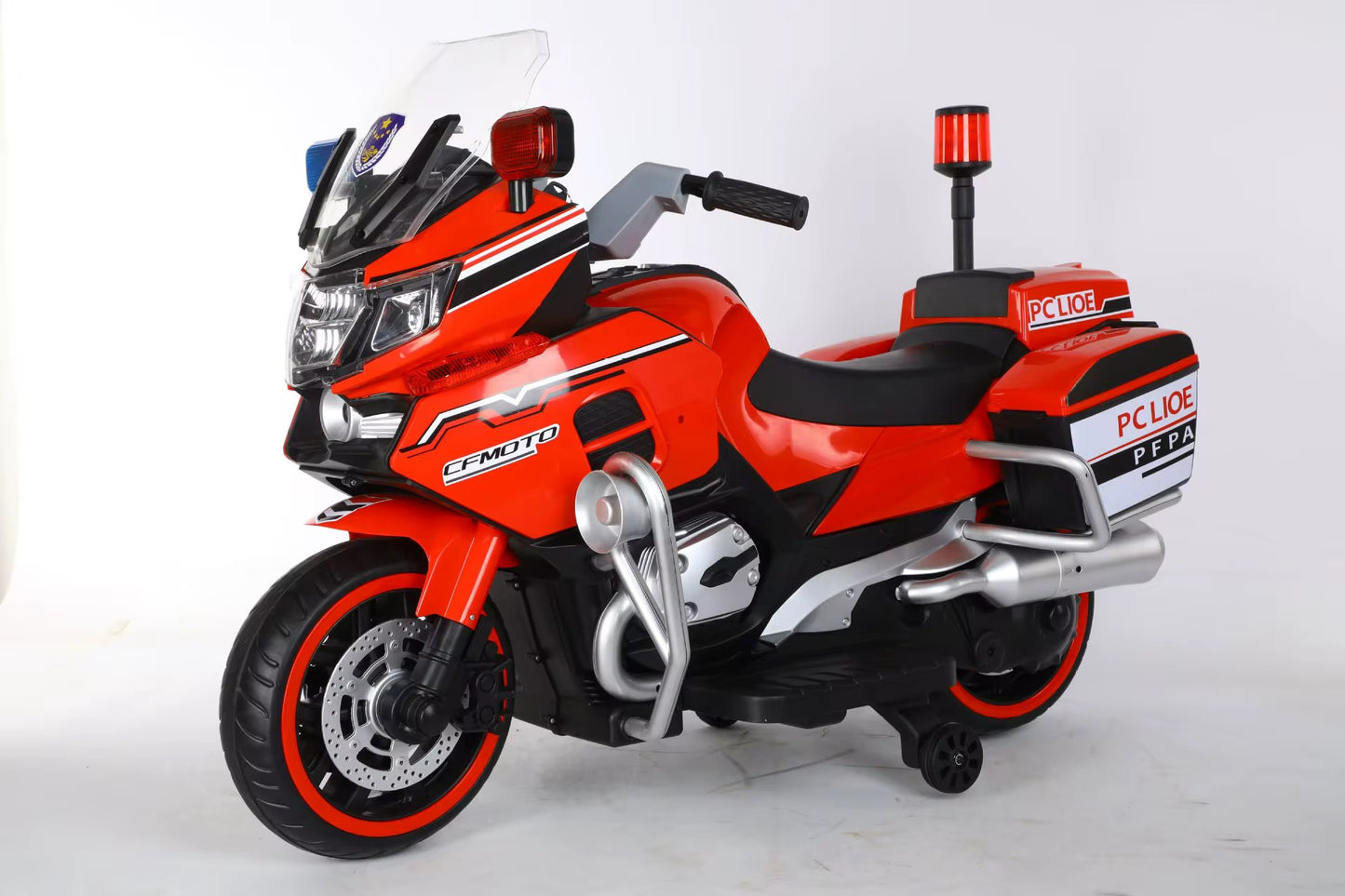 Moto électrique de police pour enfants rouge
