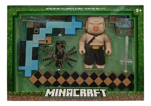 Ensemble de figurines Mattel Minecraft Guerrier Piglin