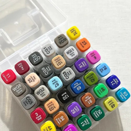 Set de 36 Marqueurs Twin Marker Double Pointe – Couleurs Variées Intenses