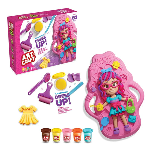 Coffret de pâte à modeler Dede Art Craft Dress Up Play Dough, sur le thème rose et violet, pour créer des tenues de poupée