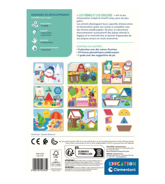 JEU ÉDUCATIF APPRENDRE LES FORMES ET LES COULEURS – CLEMENTONI