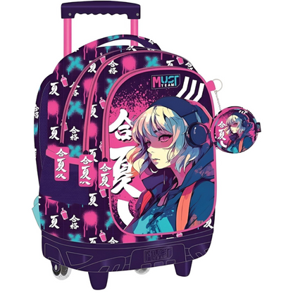 Sac à dos à roulettes ANIME - Must - 3 Compartiments