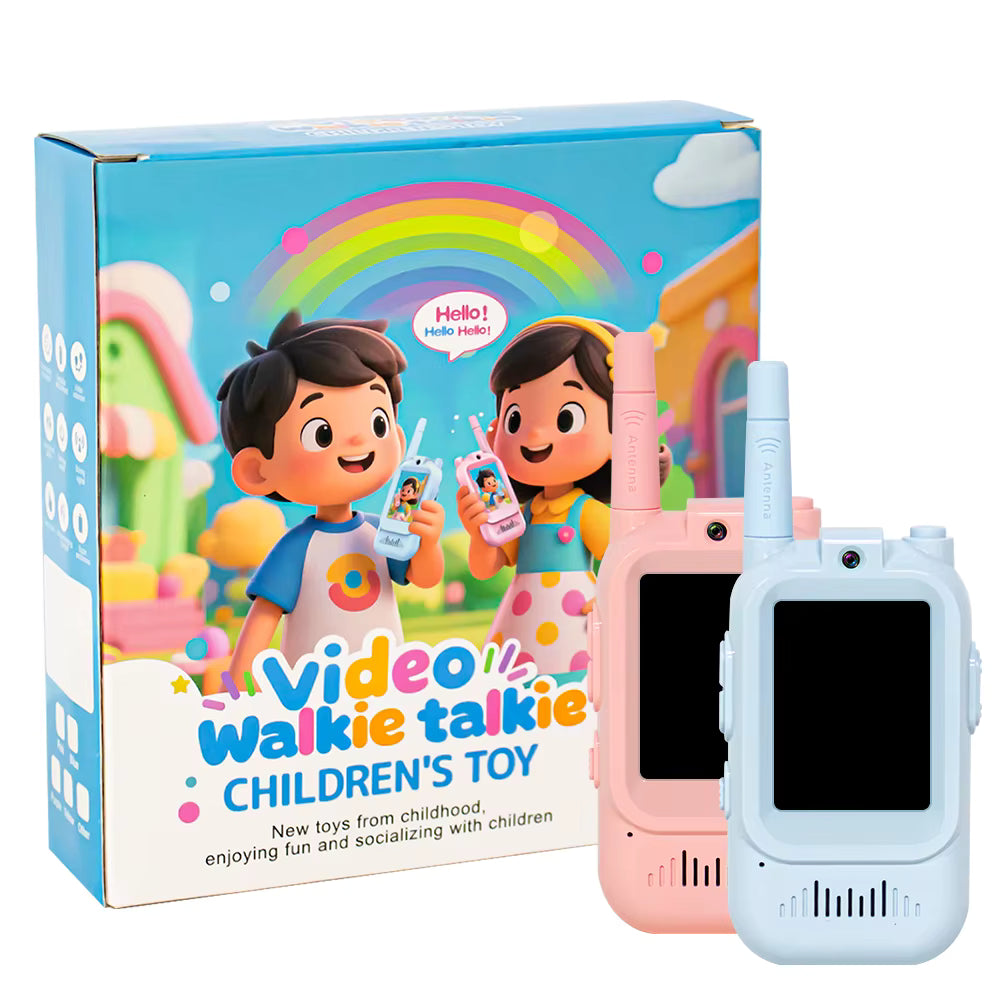 Ensemble de talkies-walkies vidéo pour enfants avec écran – Jouet de communication bidirectionnelle rechargeable pour enfants | Conversation vocale  (lot de 2)