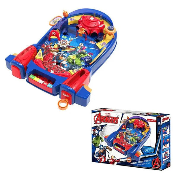 Jeu de table Marvel Avengers Space Pinball (modèle EOMS007-32) avec un plateau de jeu coloré sur le thème des super-héros.