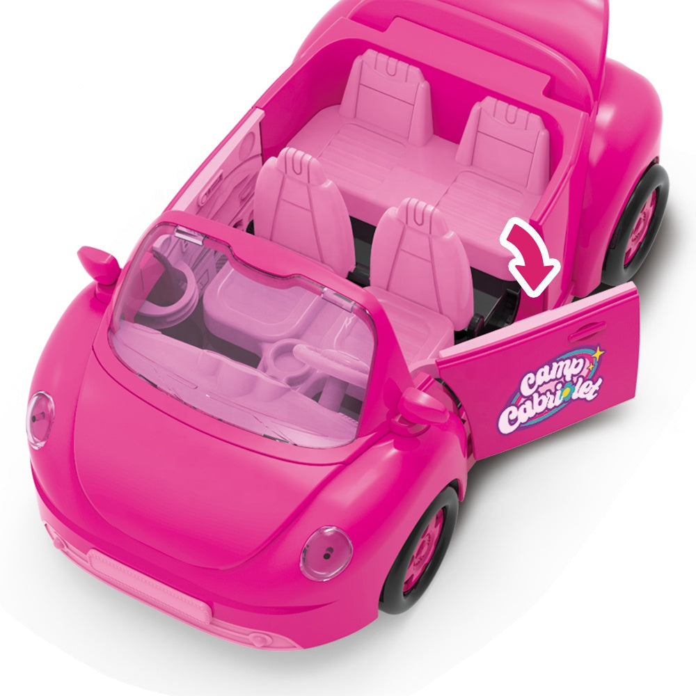 Voiture Cabriolet Rose Barbie Style + Chien & Valise