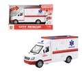 Ambulance Jouet avec Lumières Sons Sirènes Portes et Toit Ouvrables Mouvement Embrayage Grande Échelle 1:16 cm 26 Premiers Soins avec Lumière Sons Civière Amovible Enfants