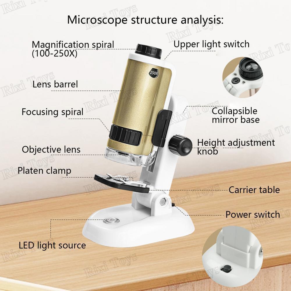 Microscope en Alliage 100x–250x dès 6 Ans