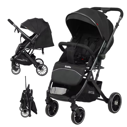 Poussette Bébé Kidilo 535 – Ultra Légère & Pliable 3 en 1 (0 à 3 ans)