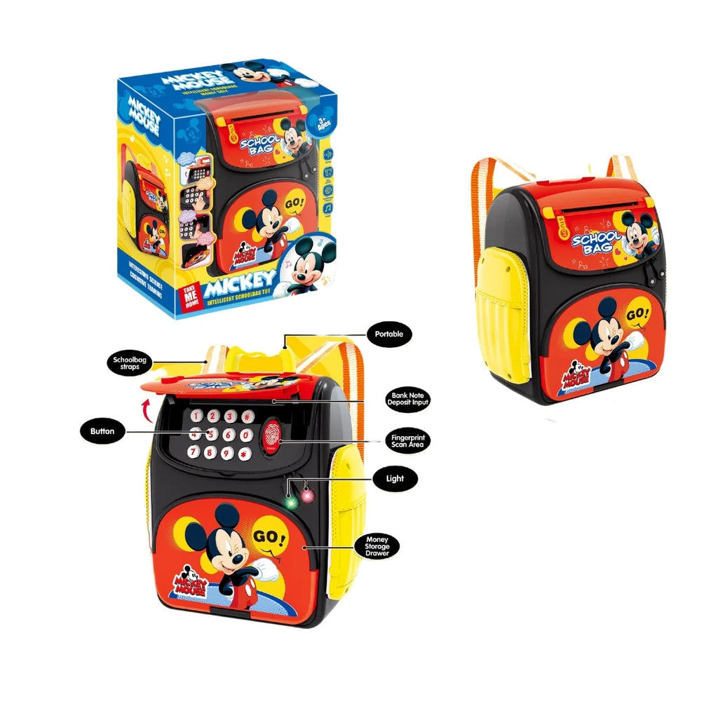 Tirelire Électronique Sac à Dos Mickey avec Code et Empreinte – Dès 3 Ans