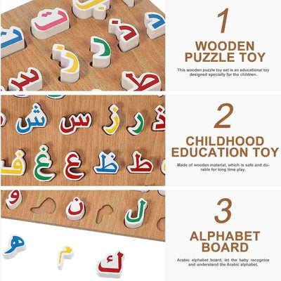 Tableau en bois des Lettres Arabes