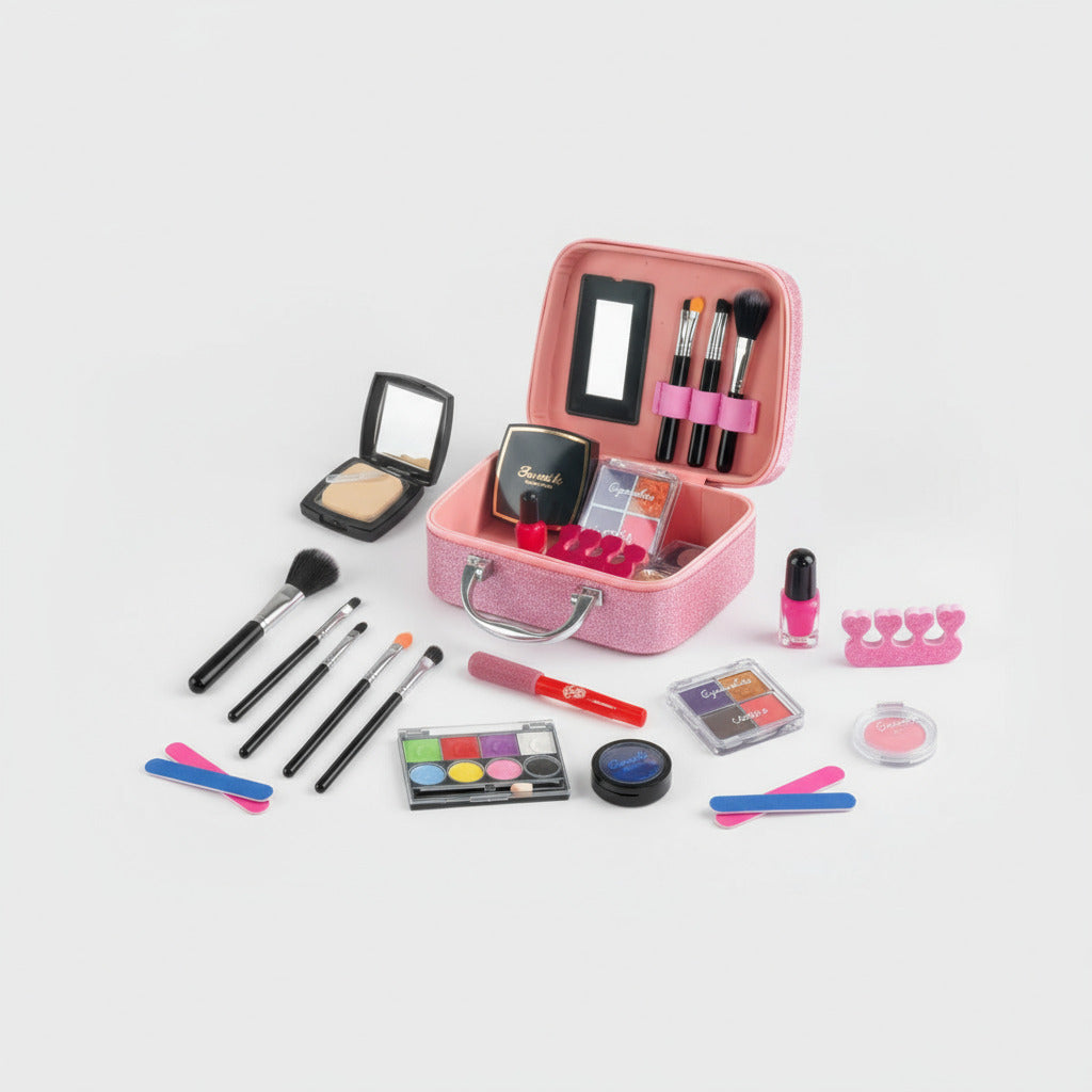 Mallette Maquillage Enfant Licorne – Kit Beauté Complet avec Vernis, Ombres et Pinceaux (Miroir Inclus)