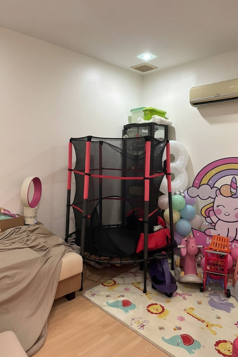 Trampoline Enfant 140 cm avec Filet de Sécurité – Intérieur & Extérieur