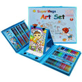 Valise d'Artiste "Super Mega Art Set" 208 Pièces – L'Atelier de Créativité Complet pour Enfant (Bleu)