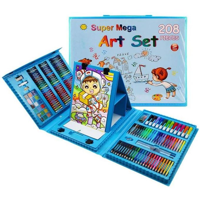 Valise d'Artiste "Super Mega Art Set" 208 Pièces – L'Atelier de Créativité Complet pour Enfant