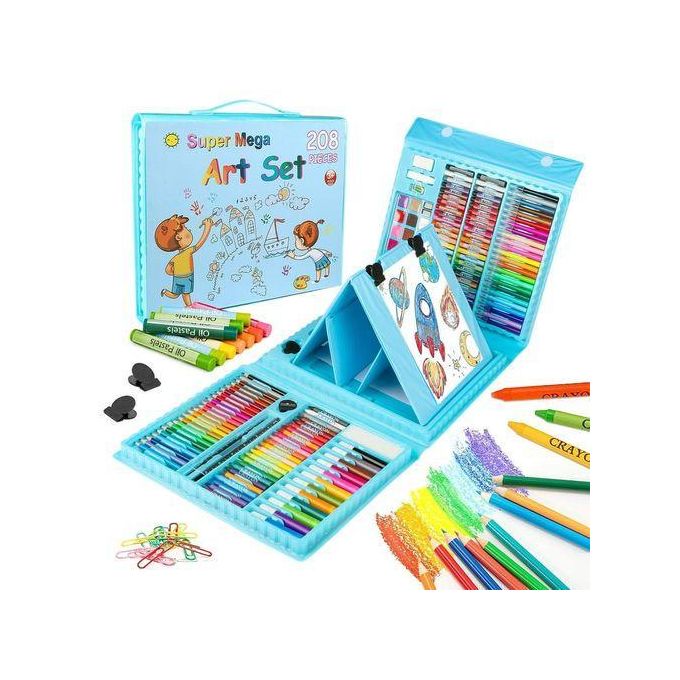 Valise d'Artiste "Super Mega Art Set" 208 Pièces – L'Atelier de Créativité Complet pour Enfant