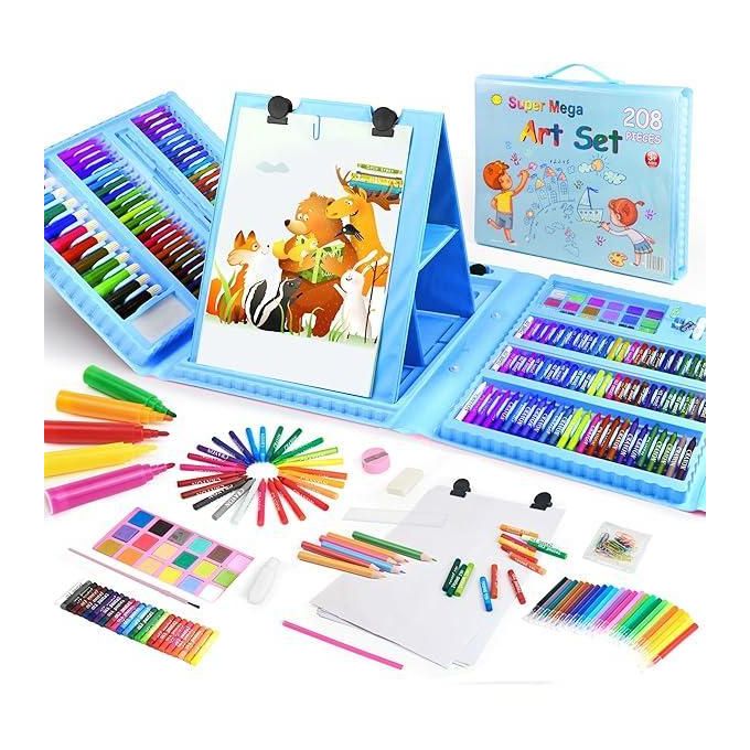 Valise d'Artiste "Super Mega Art Set" 208 Pièces – L'Atelier de Créativité Complet pour Enfant