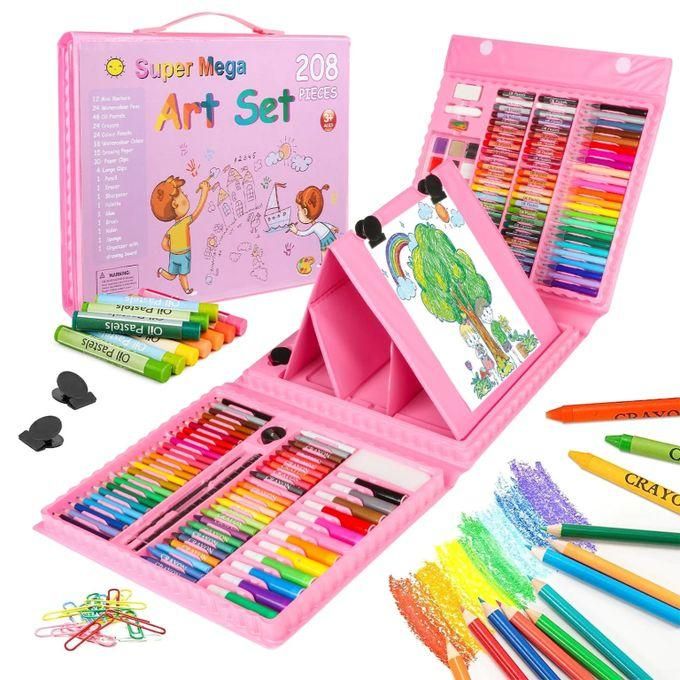 Valise d'Artiste "Super Mega Art Set" 208 Pièces – L'Atelier de Créativité Complet pour Enfant
