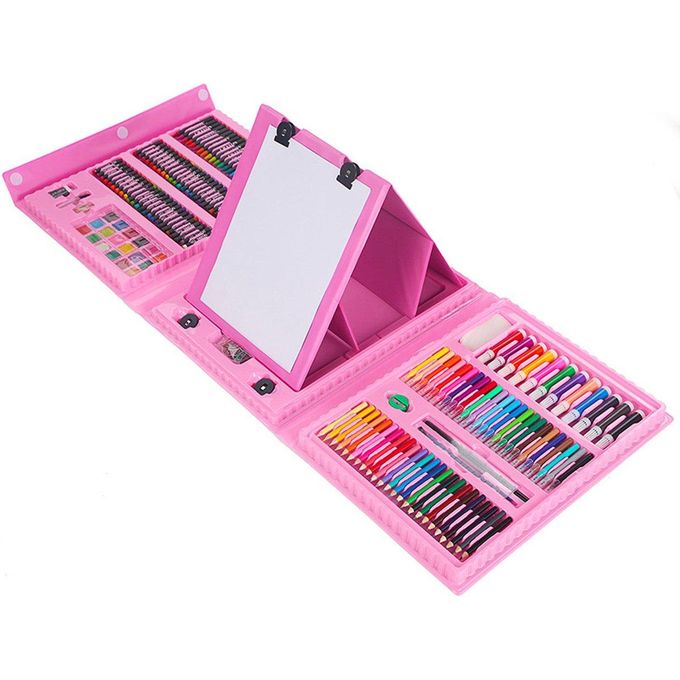 Valise d'Artiste "Super Mega Art Set" 208 Pièces – L'Atelier de Créativité Complet pour Enfant (Rose)