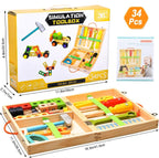Coffret Outils en Bois 34 Pièces