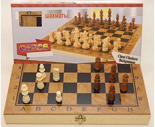 Jeu d'Échecs en Bois 3 en 1 – Échecs, Dames et Backgammon