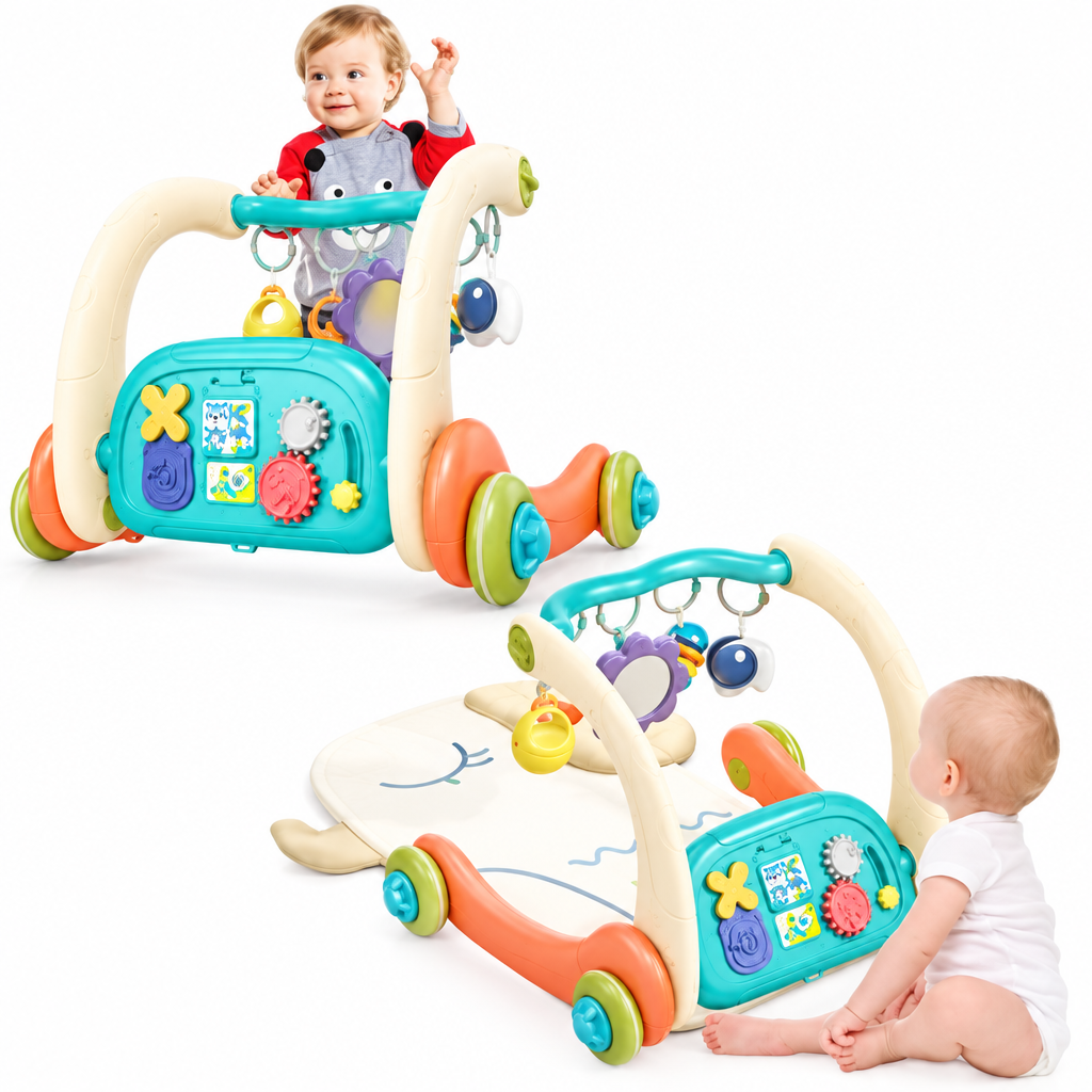 Trotteur Évolutif 4 en 1 – Portique d'Éveil Bébé dès la Naissance