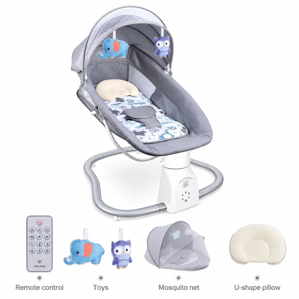 Transat Balancelle Bébé 3 en 1 – Télécommande et 12 Mélodies