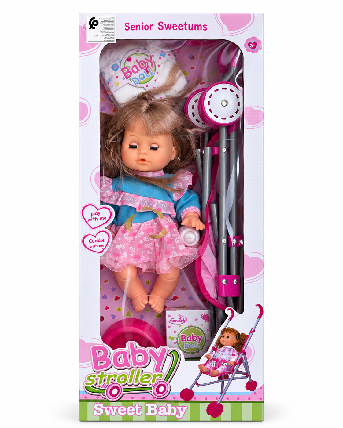 Poupon avec Poussette et Accessoires – Coffret Sweet Baby dès 3 Ans