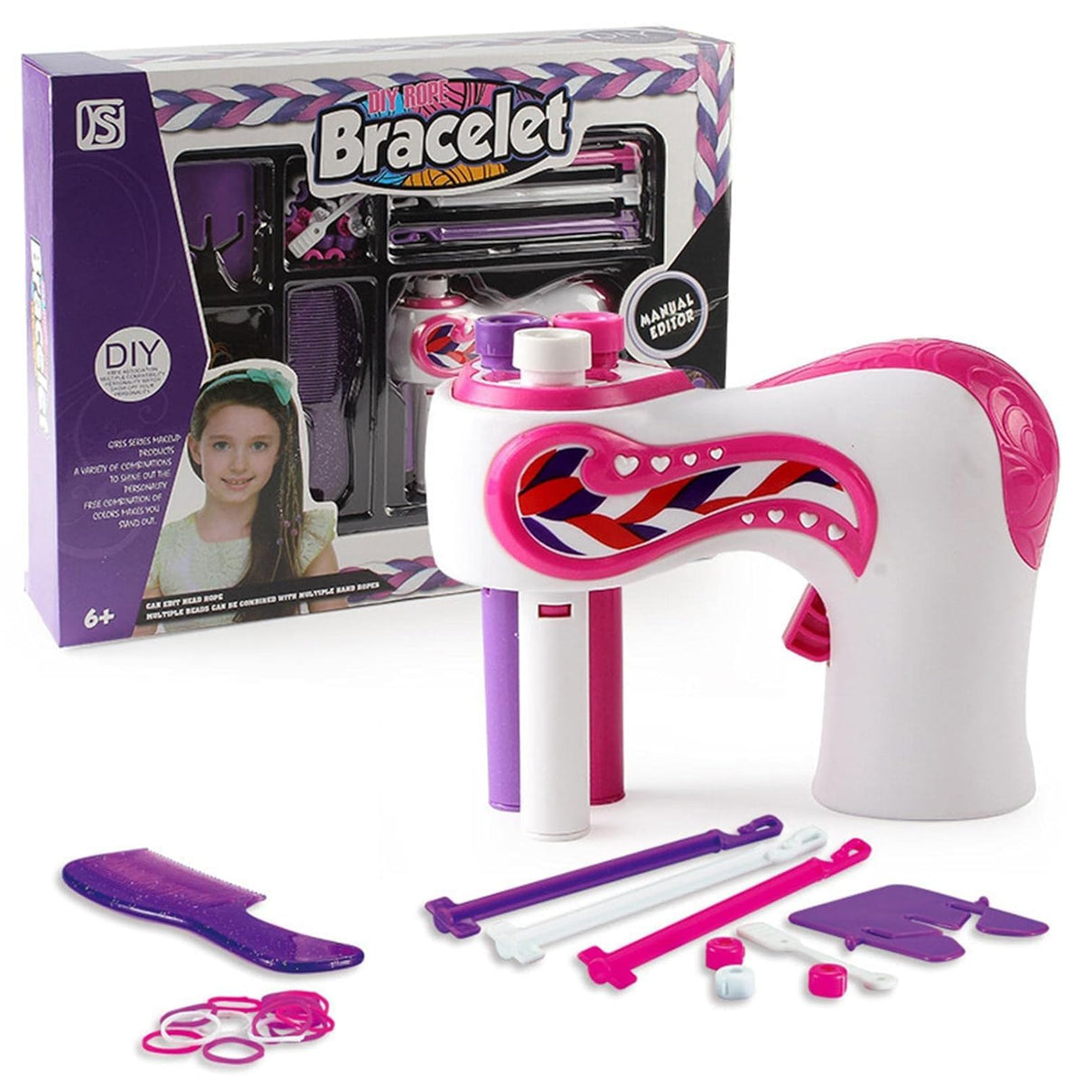 Kit Tressage Cheveux et Bracelets DIY avec Perles dès 6 Ans