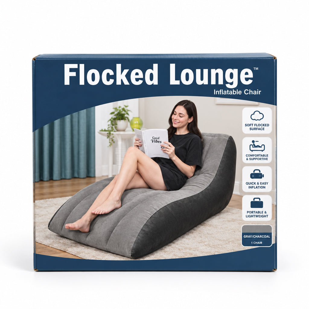 Fauteuil Gonflable Lounge Flocked 155 cm – Assise Confort Intérieur