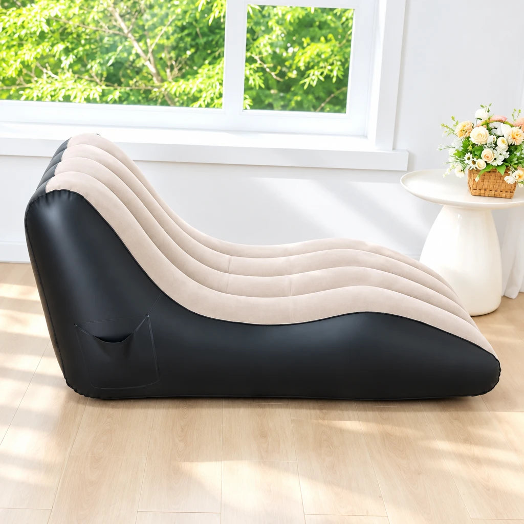 Fauteuil Gonflable Lounge Flocked 155 cm – Assise Confort Intérieur