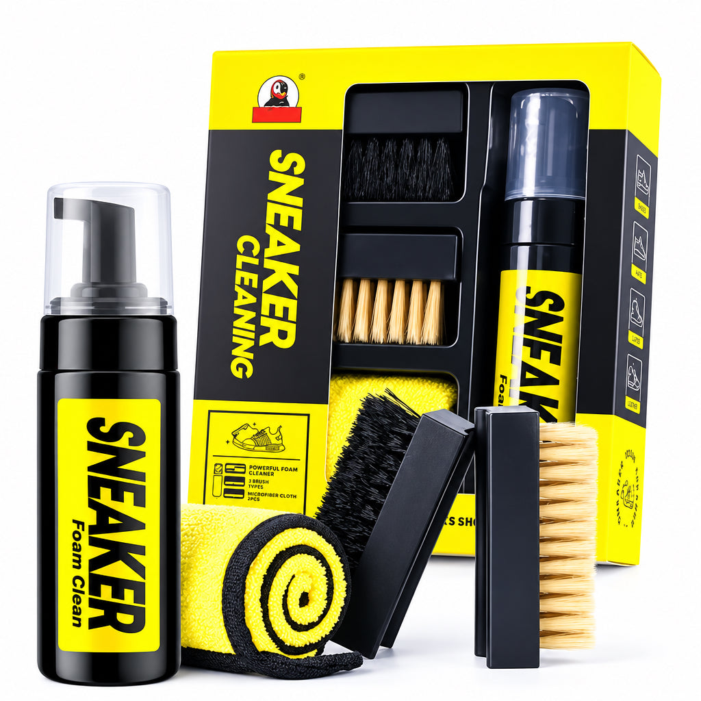 Kit de Nettoyage Baskets – Spray, 2 Brosses et Microfibre