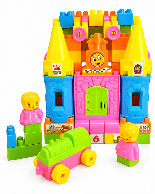 Blocs de Construction Château et Train – Sac à Dos de Rangement dès 3 Ans