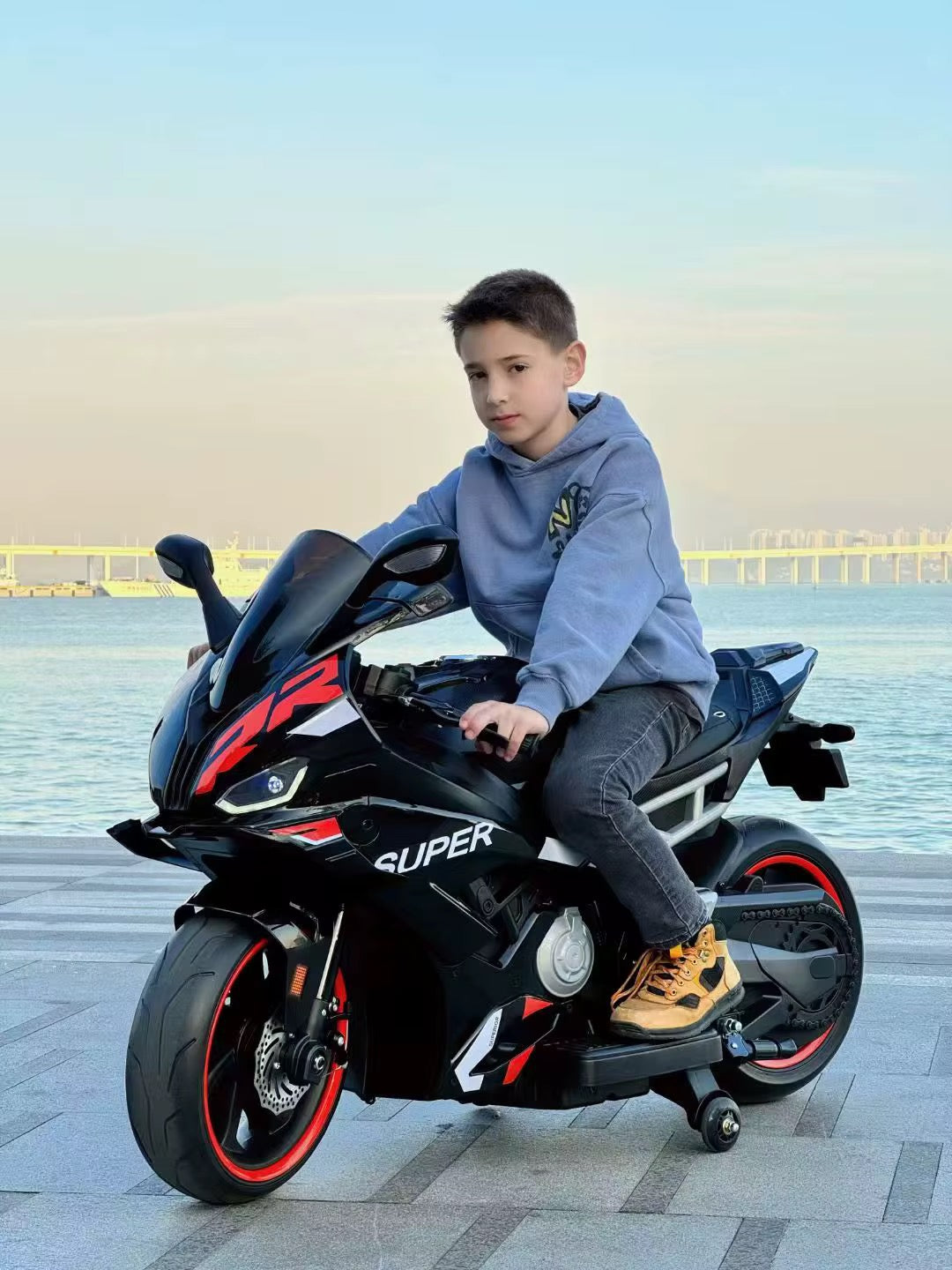 Moto Électrique Sportive S1000rr pour Enfant – 2 Places, 12V - Noire
