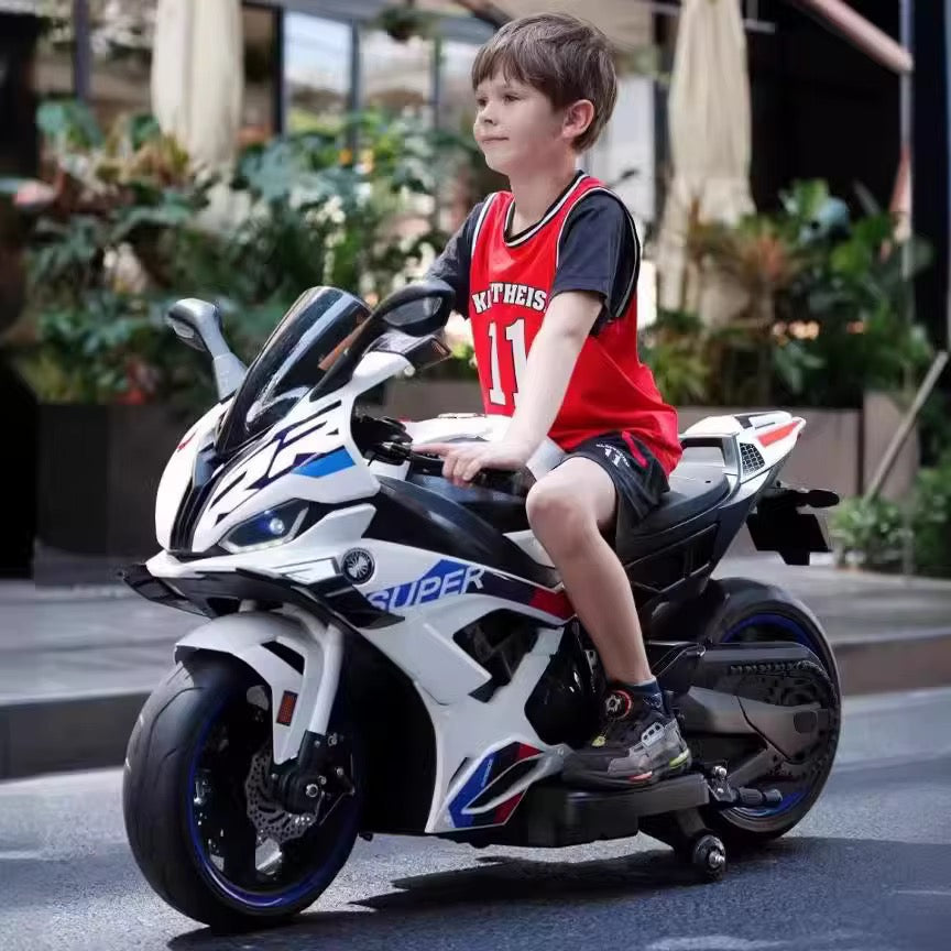 Moto Électrique Sportive S1000rr pour Enfant -  12V - Blanc